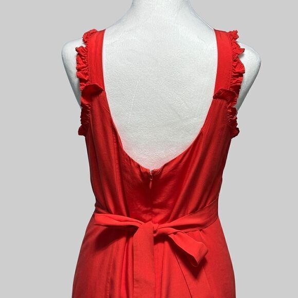 Line and‎ Dot Revolve Womens Karla Dress Size M Red Ruffle Sheath Tie back - Picture 7 of 12